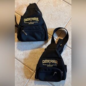 6 cheer backpacks  .  4 black / orange and cream